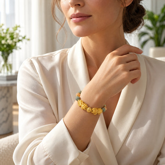 Libra Zodiac Feng Shui Double Pixiu Bracelet