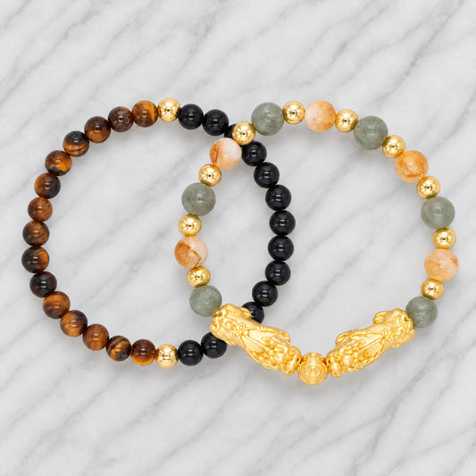 Libra Zodiac Feng Shui Double Pixiu Bracelet