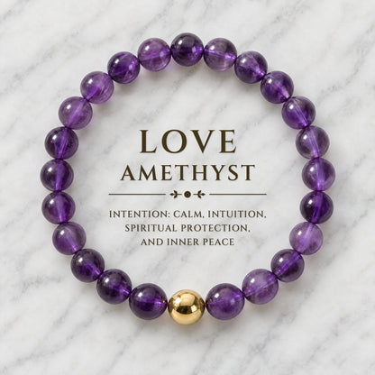 Love Amethyst Power Crystal Bracelet