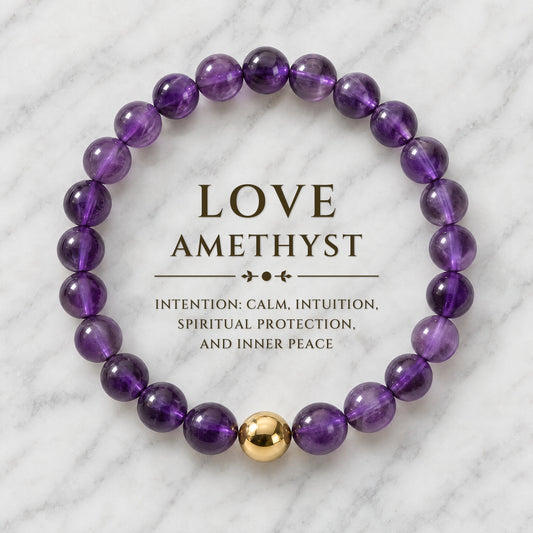Love Amethyst Power Crystal Bracelet