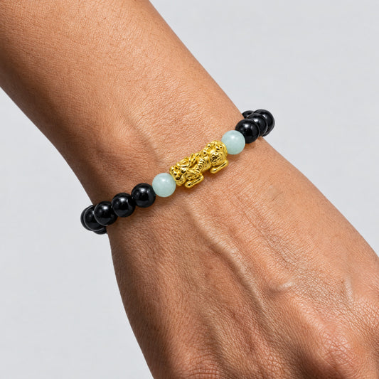 Lucky Fortune Pixiu Black Obsidian - Year Of The Rabbit