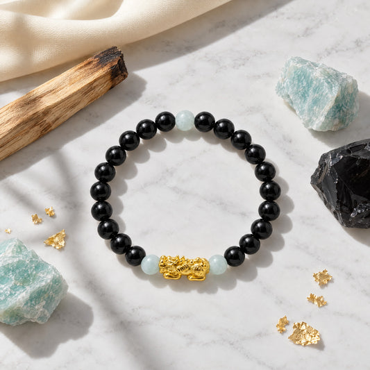 Lucky Fortune Pixiu Black Obsidian - Year Of The Rabbit