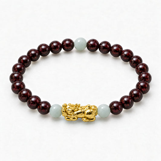 Lucky Fortune Pixiu Garnet - Year Of The Goat