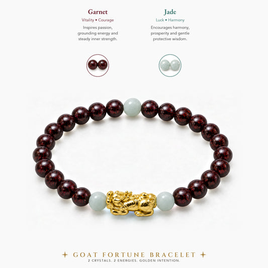 Lucky Fortune Pixiu Garnet - Year Of The Goat