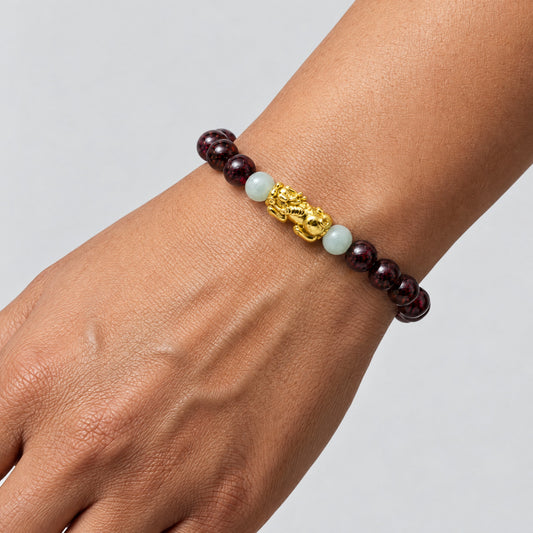 Lucky Fortune Pixiu Garnet - Year Of The Goat