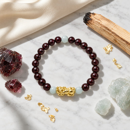 Lucky Fortune Pixiu Garnet - Year Of The Goat
