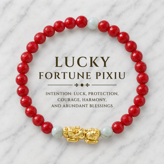 Lucky Fortune Pixiu Red Jade - Year Of The Horse