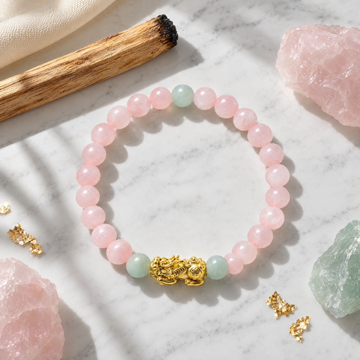 Lucky Fortune Pixiu Rose Quartz - Year Of The Tiger