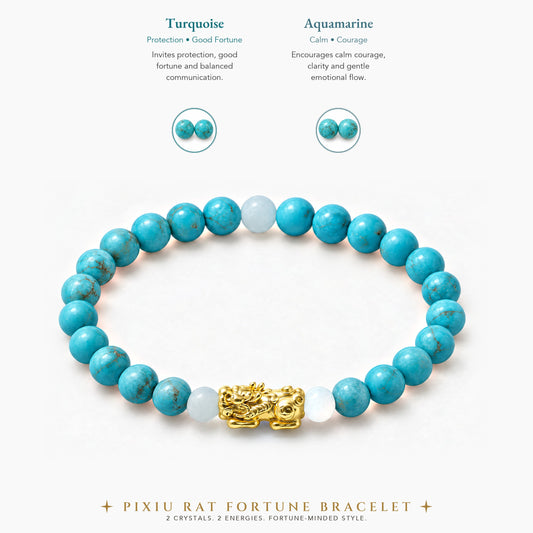 Lucky Fortune Pixiu Turquoise - Year Of The Rat