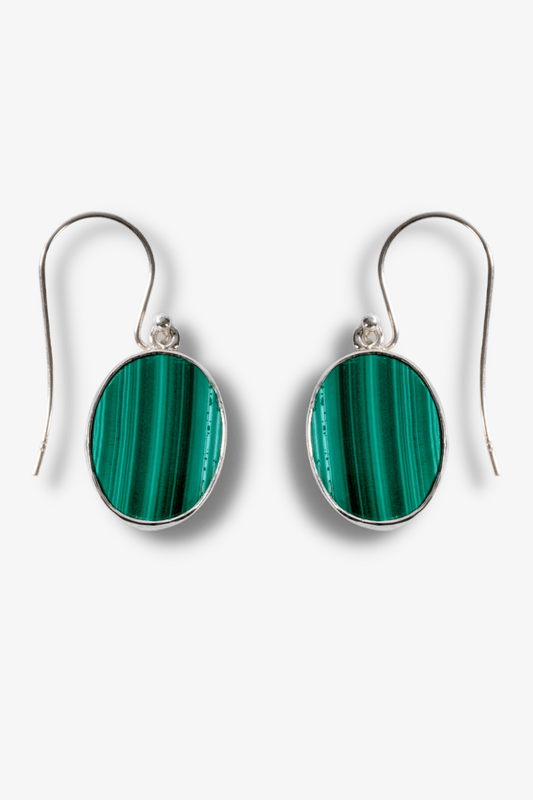 Malachite Sterling Silver Earrings - Eat.Read.Love.