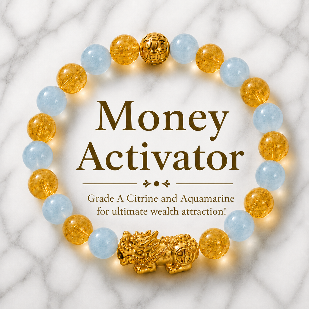 Money Activator Bracelet – Aquamarine - Wealth Multiplier