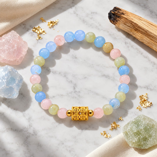 Morganite 11:11 Millionaire Magnet Gemstone Bracelet