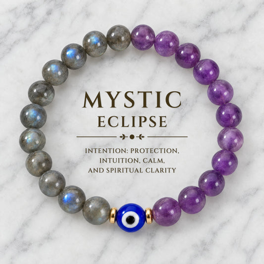 Mystic Eclipse Transformation Labradorite and Amethyst Bracelet
