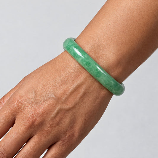 Natural Green Jade Bangle Bracelet