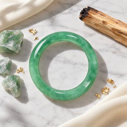 Natural Green Jade Bangle Bracelet
