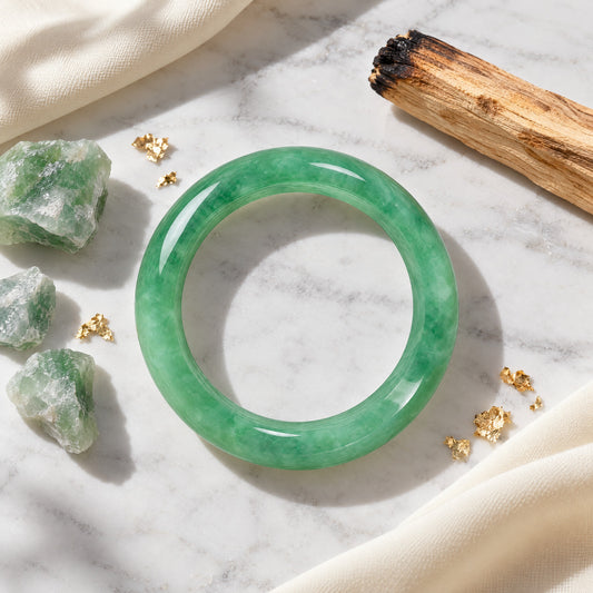Natural Green Jade Bangle Bracelet