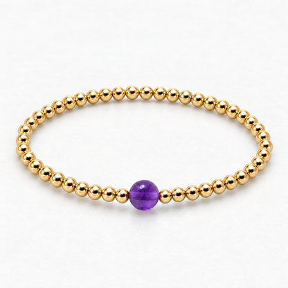 Pisces Golden Zodiac Amethyst 2026 Bracelet REAL Gold