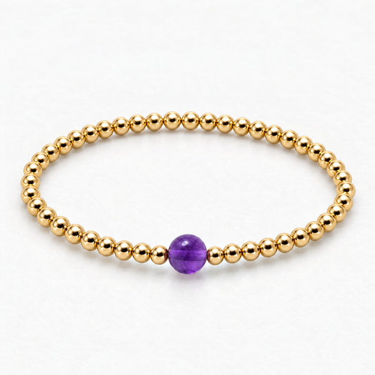 Pisces Golden Zodiac Amethyst 2026 Bracelet REAL Gold