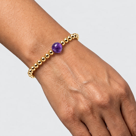 Pisces Golden Zodiac Amethyst 2026 Bracelet REAL Gold