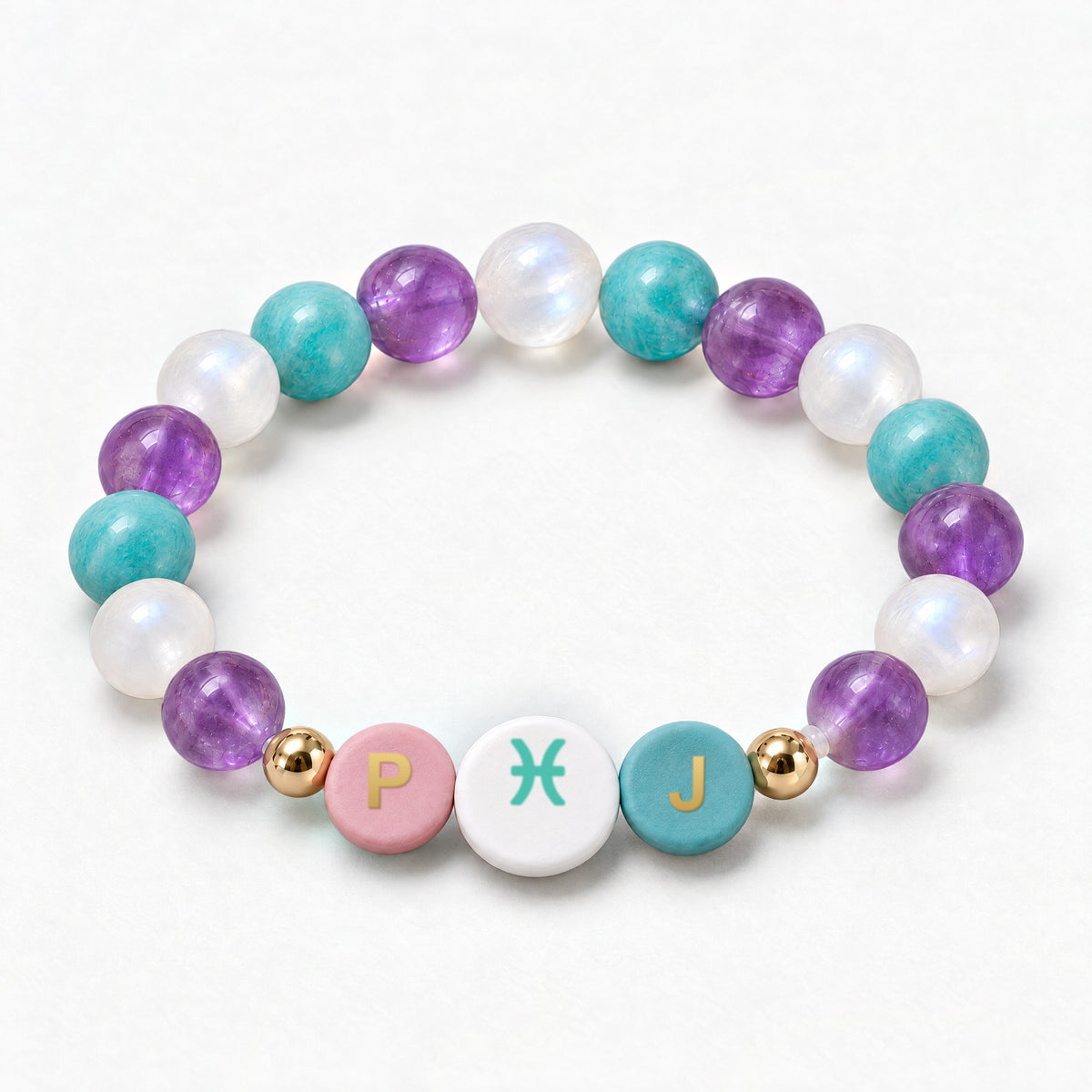 Pisces Initial Charm Bracelet