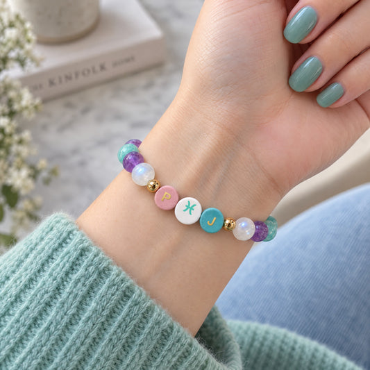 Pisces Initial Charm Bracelet