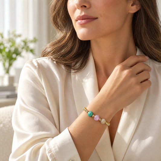 Pisces Love and Money Golden Bracelet with REAL Gold