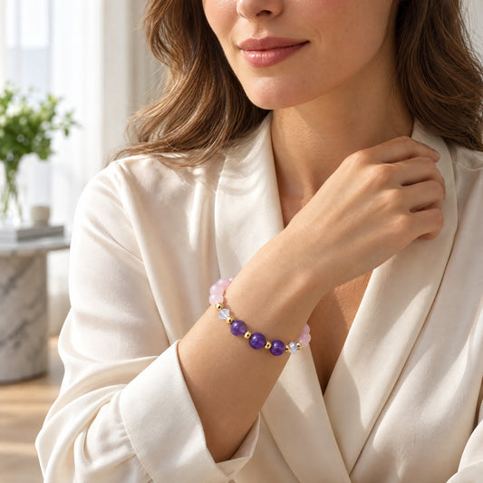 Pisces Lucky Zodiac Trio Crystal Bracelet