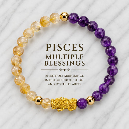 Pisces Zodiac Feng Shui Pixiu Bracelet