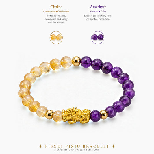 Pisces Zodiac Feng Shui Pixiu Bracelet
