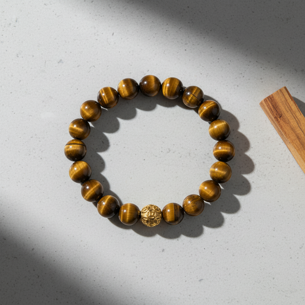 Tigers Eye Money Ball Luck Bracelet