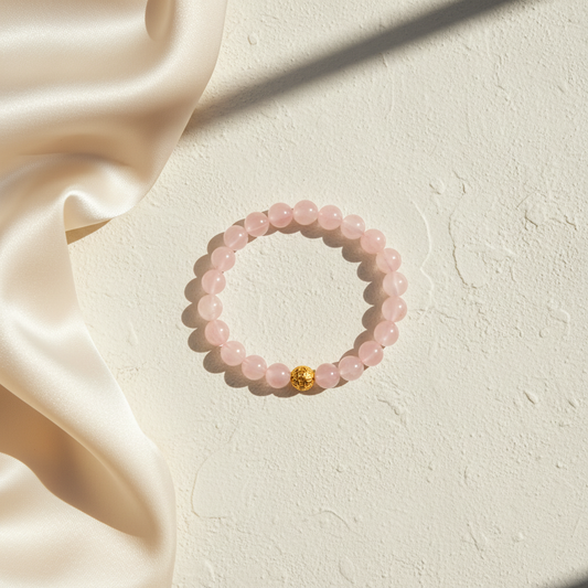Rose Quartz Money Ball Romance Bracelet