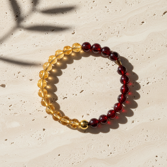 Citrine & Garnet Dual Energy Fortune Crystal Bracelet