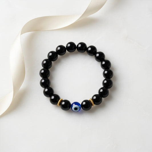 The Shadow Shield Obsidian Evil Eye Ring