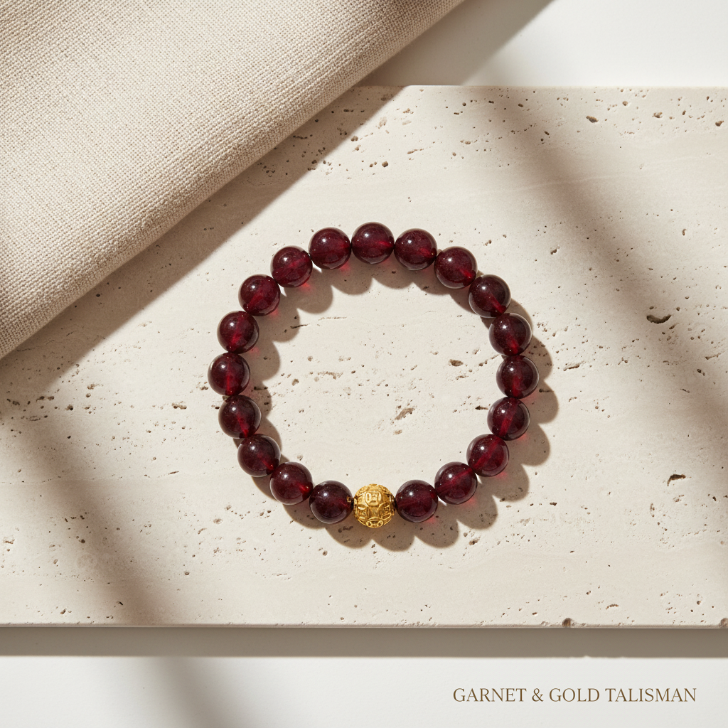 Garnet Money Ball Success Bracelet