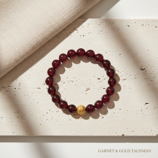 Garnet Money Ball Success Bracelet