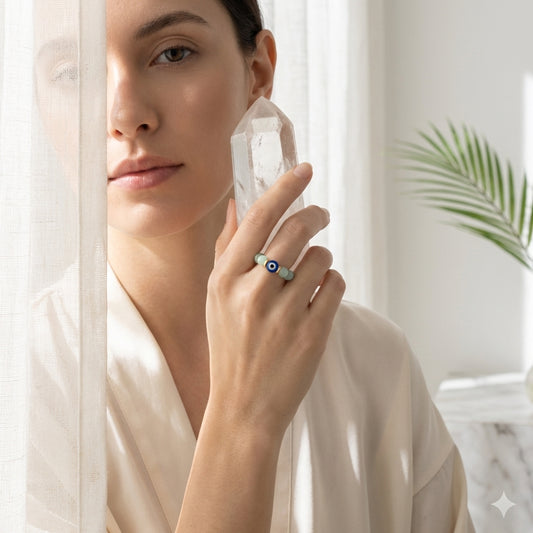 The Lucky Empress Jade Evil Eye Ring