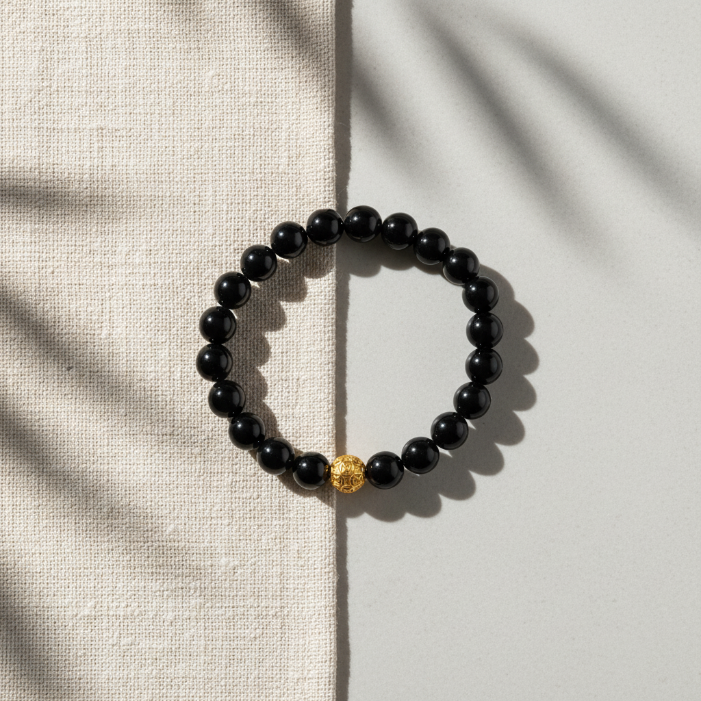Black Obsidian Money Ball Protection Bracelet
