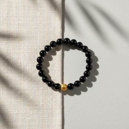 Black Obsidian Money Ball Protection Bracelet