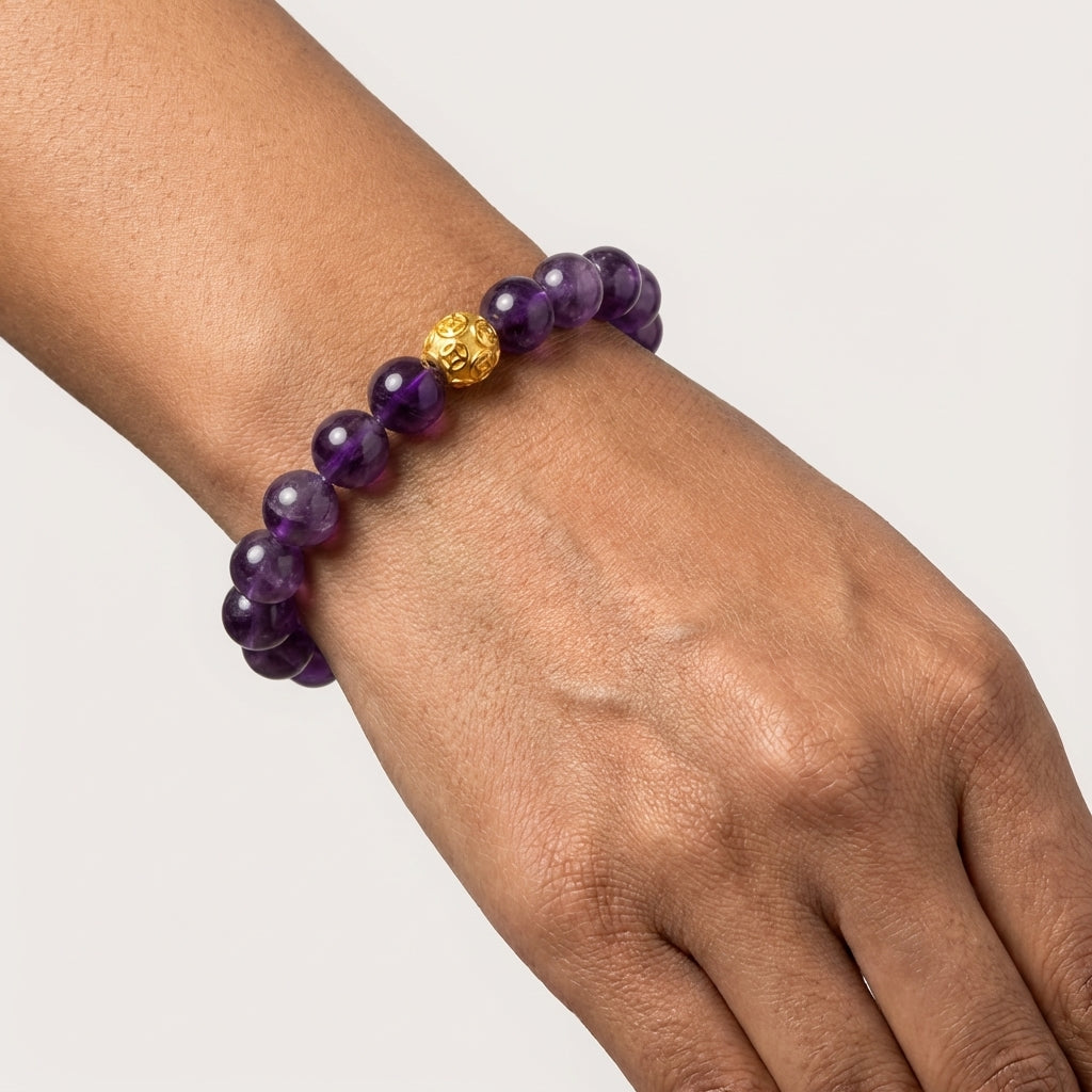 Amethyst Money Ball Grounding Bracelet
