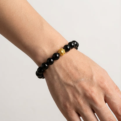 Black Obsidian Money Ball Protection Bracelet