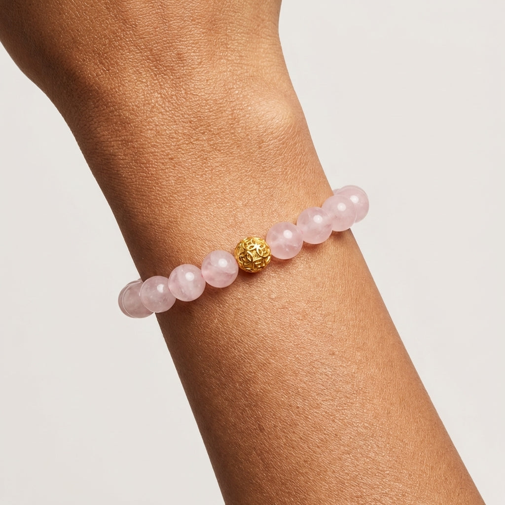 Rose Quartz Money Ball Romance Bracelet