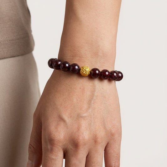 Garnet Money Ball Success Bracelet