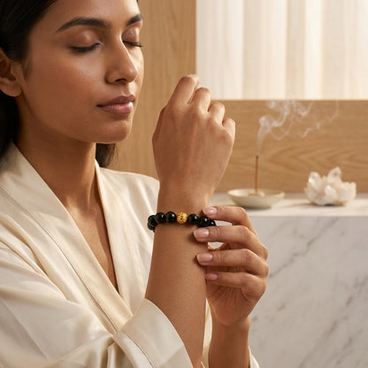 Black Obsidian Money Ball Protection Bracelet