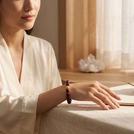 Garnet Money Ball Success Bracelet