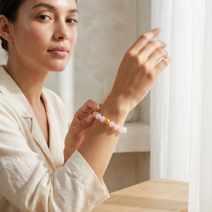 Rose Quartz Money Ball Romance Bracelet