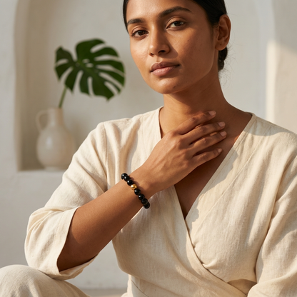 Protection Black Obsidian Power Crystal Bracelet