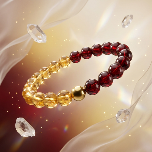 Citrine & Garnet Dual Energy Fortune Crystal Bracelet
