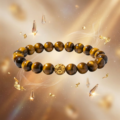 Tigers Eye Money Ball Luck Bracelet