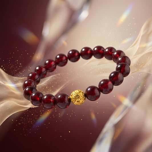 Garnet Money Ball Success Bracelet