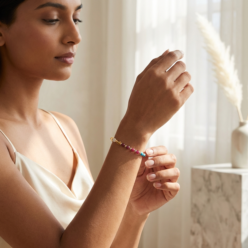 Multiple Blessing Spiritual Bracelet with REAL Gold